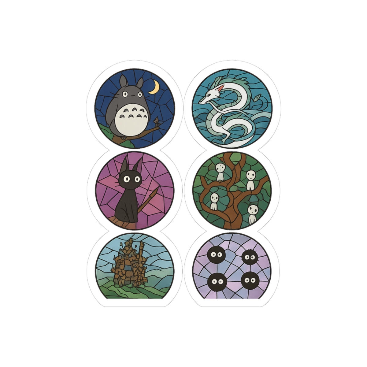 Studio Ghibli Stained Glass Sticker Pack