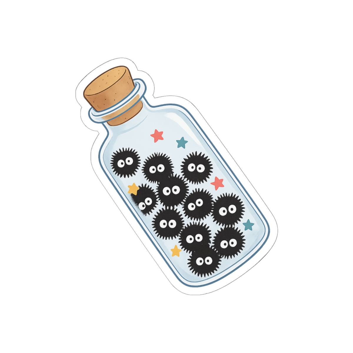 Cute Soot Sprite in Jar Sticker | Adorable Ghibli Decal