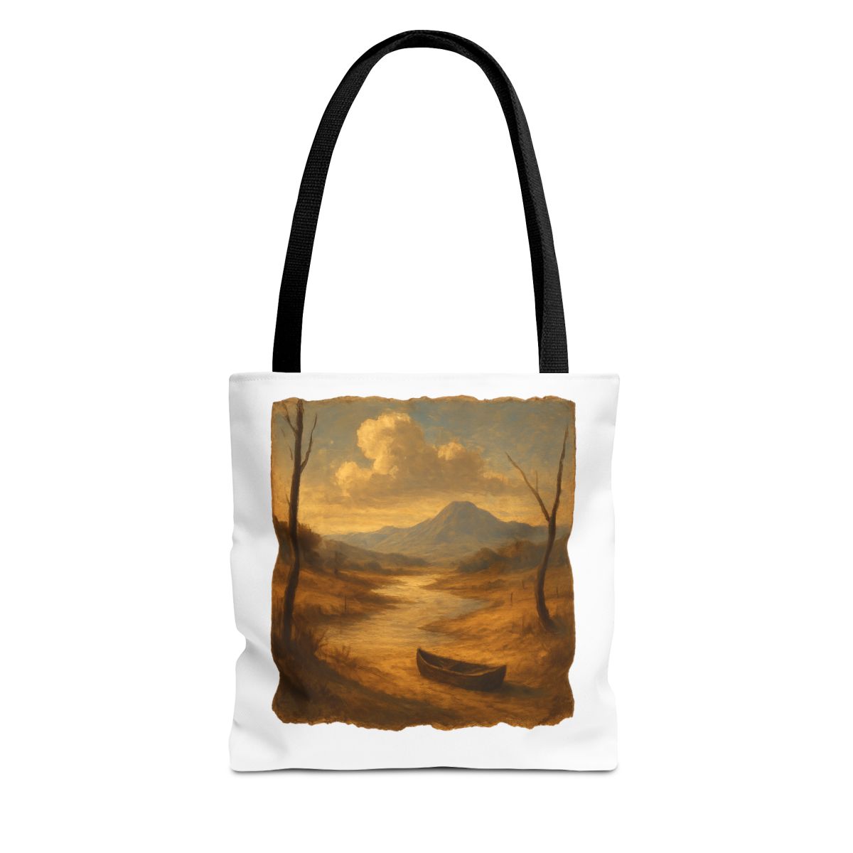 Ghibli Style Riverbank Beach Tote Bag | Whimsical Reusable Carryall