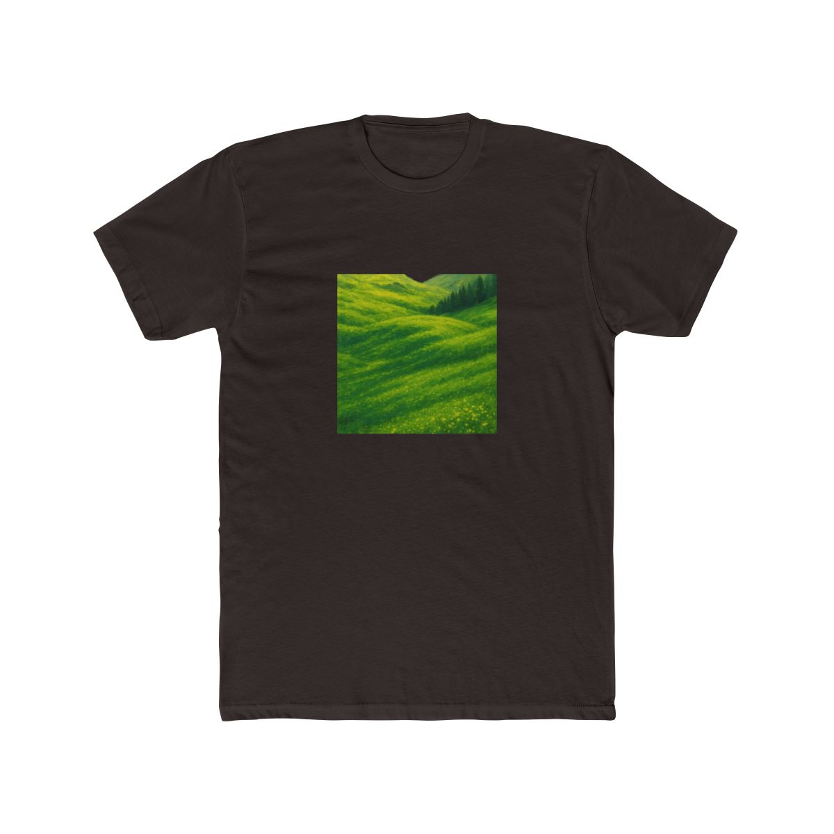 Ghibli-Style Green Spring Meadow T-Shirt - alternate angle 2, merchandise