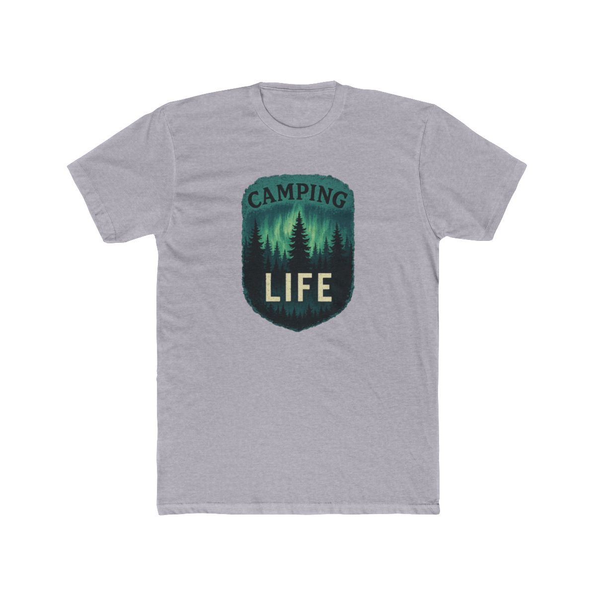 Vintage Pine Forest Camping Landscape T-Shirt - alternate angle 3, merchandise