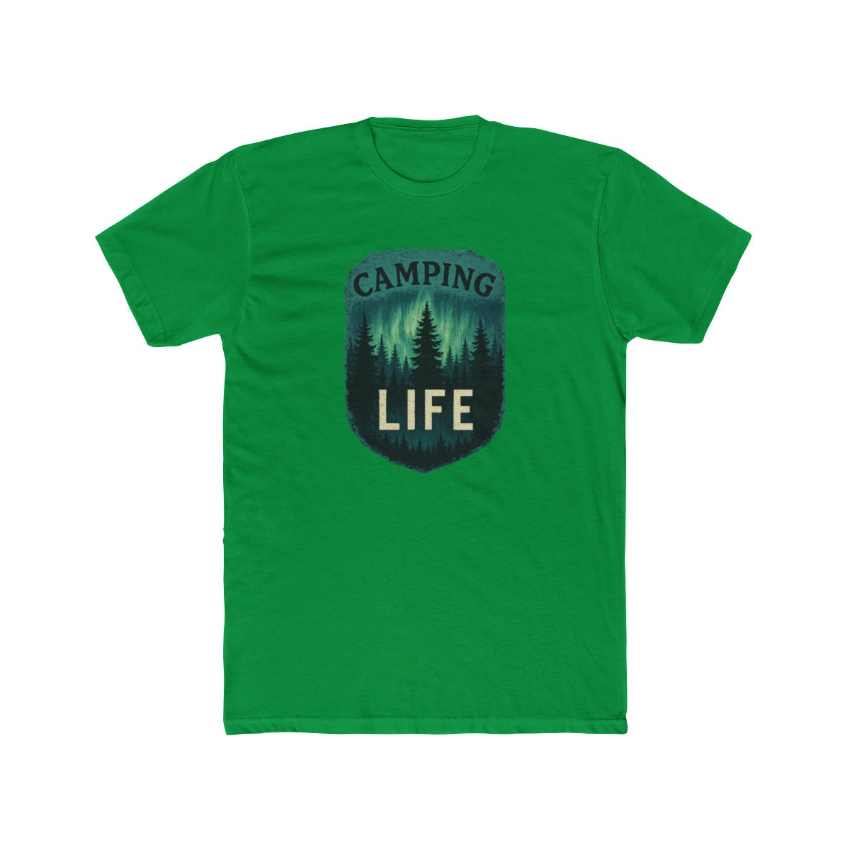 Vintage Pine Forest Camping Landscape T-Shirt - alternate angle 4, merchandise