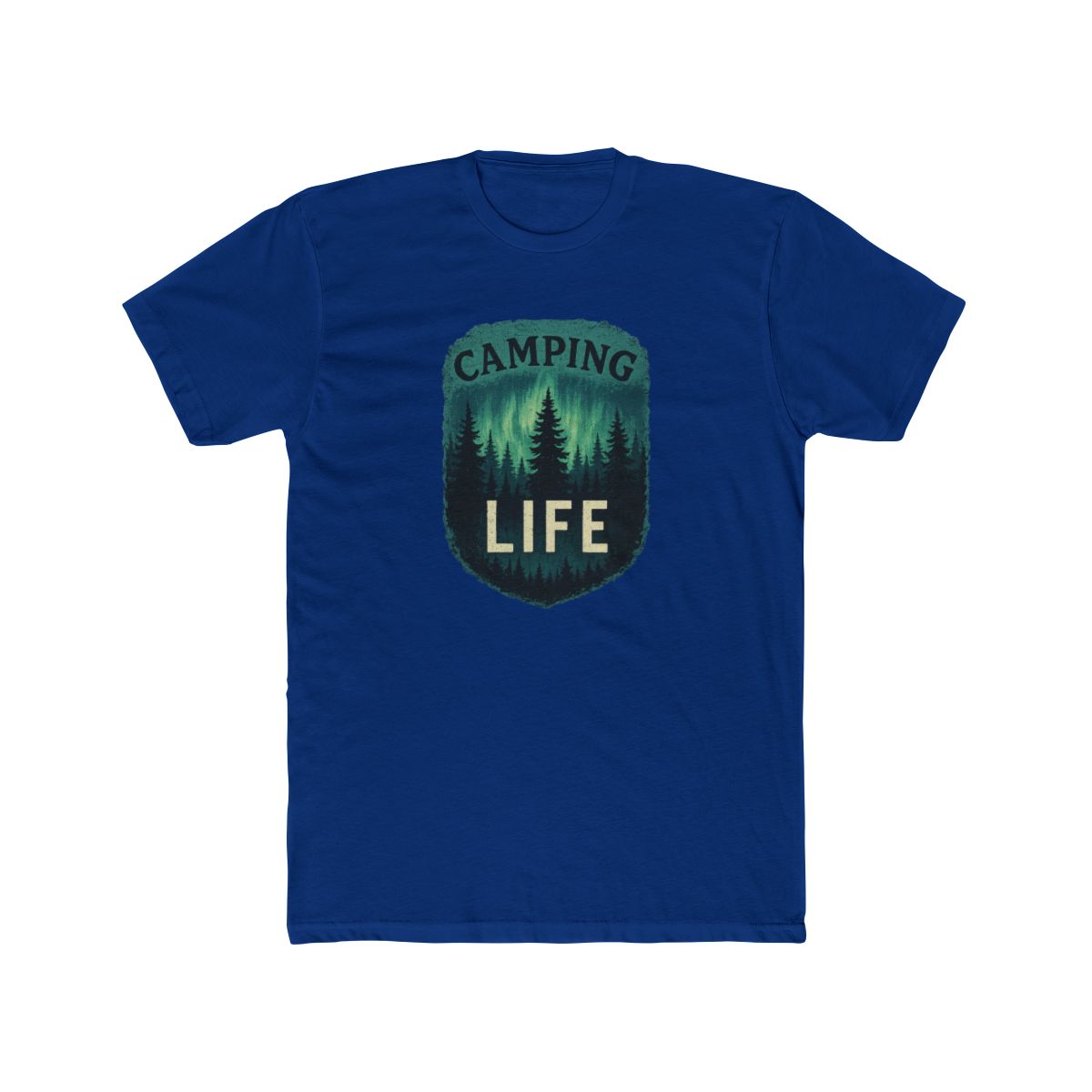 Vintage Pine Forest Camping Landscape T-Shirt - alternate angle 2, merchandise