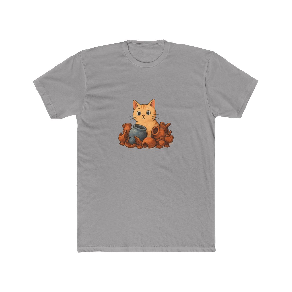 Cat Chaos Broken Pots Funny V-Neck T-Shirt