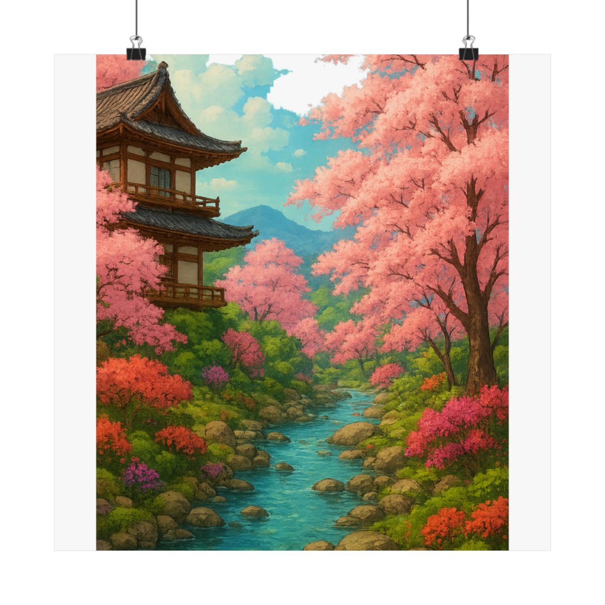 Studio Ghibli Cherry Blossom Garden Enchanting Poster - alternate angle 3, merchandise