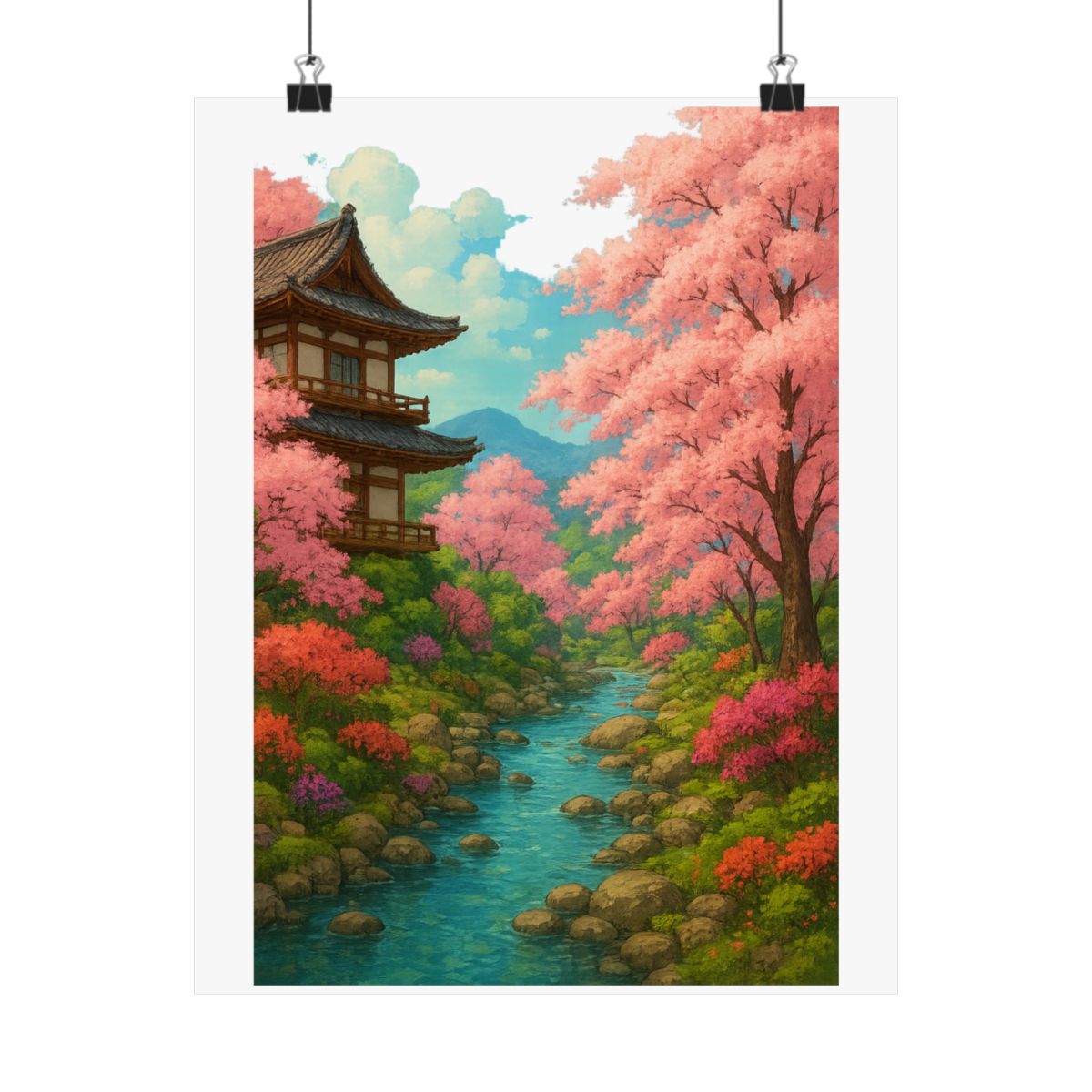 Studio Ghibli Cherry Blossom Garden Enchanting Poster - alternate angle 4, merchandise