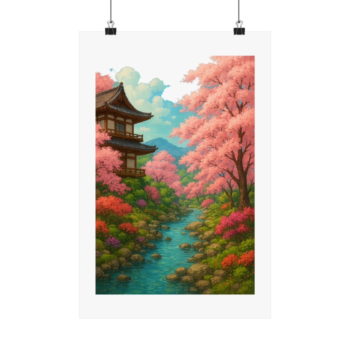 Studio Ghibli Cherry Blossom Garden Enchanting Poster - alternate angle 5, merchandise