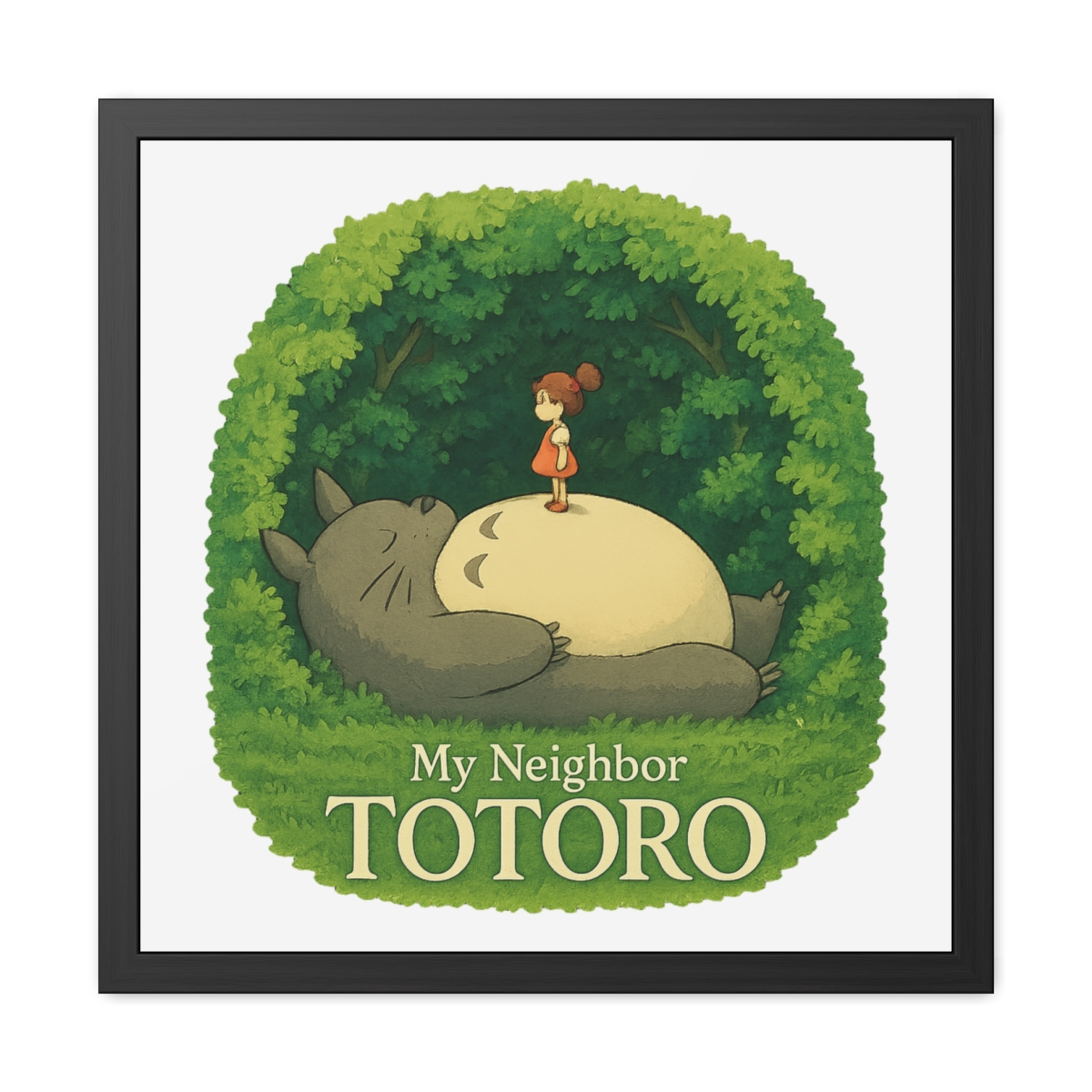 Mei Totoro Belly Triumph | Studio Ghibli Poster, Totoro Print, Anime Wall Art