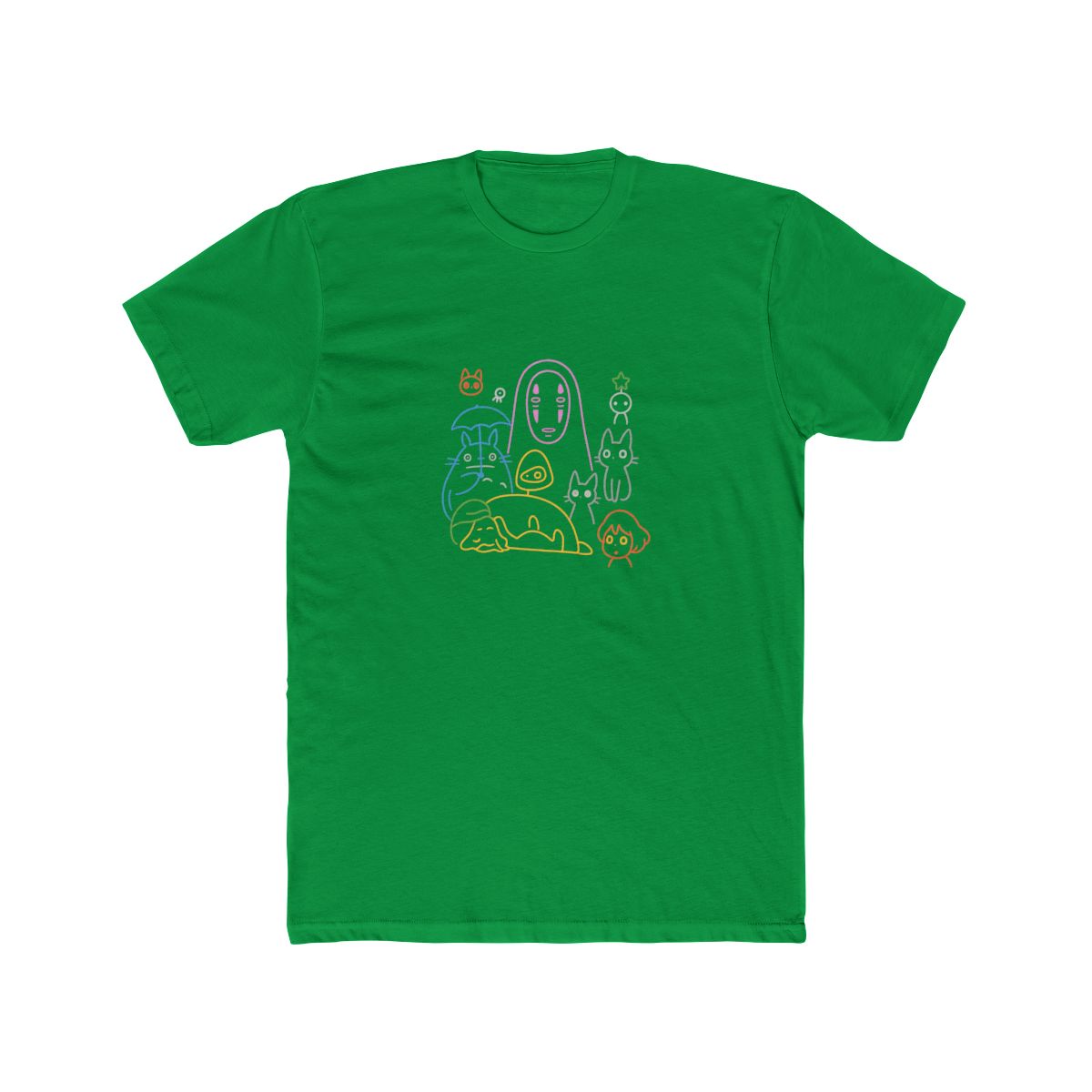 Studio Ghibli Characters Colorful Outline T Shirt