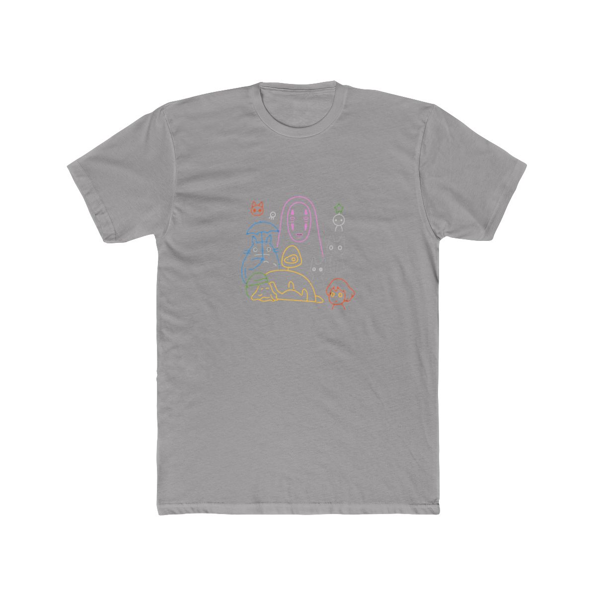 Studio Ghibli Characters Colorful Outline T Shirt