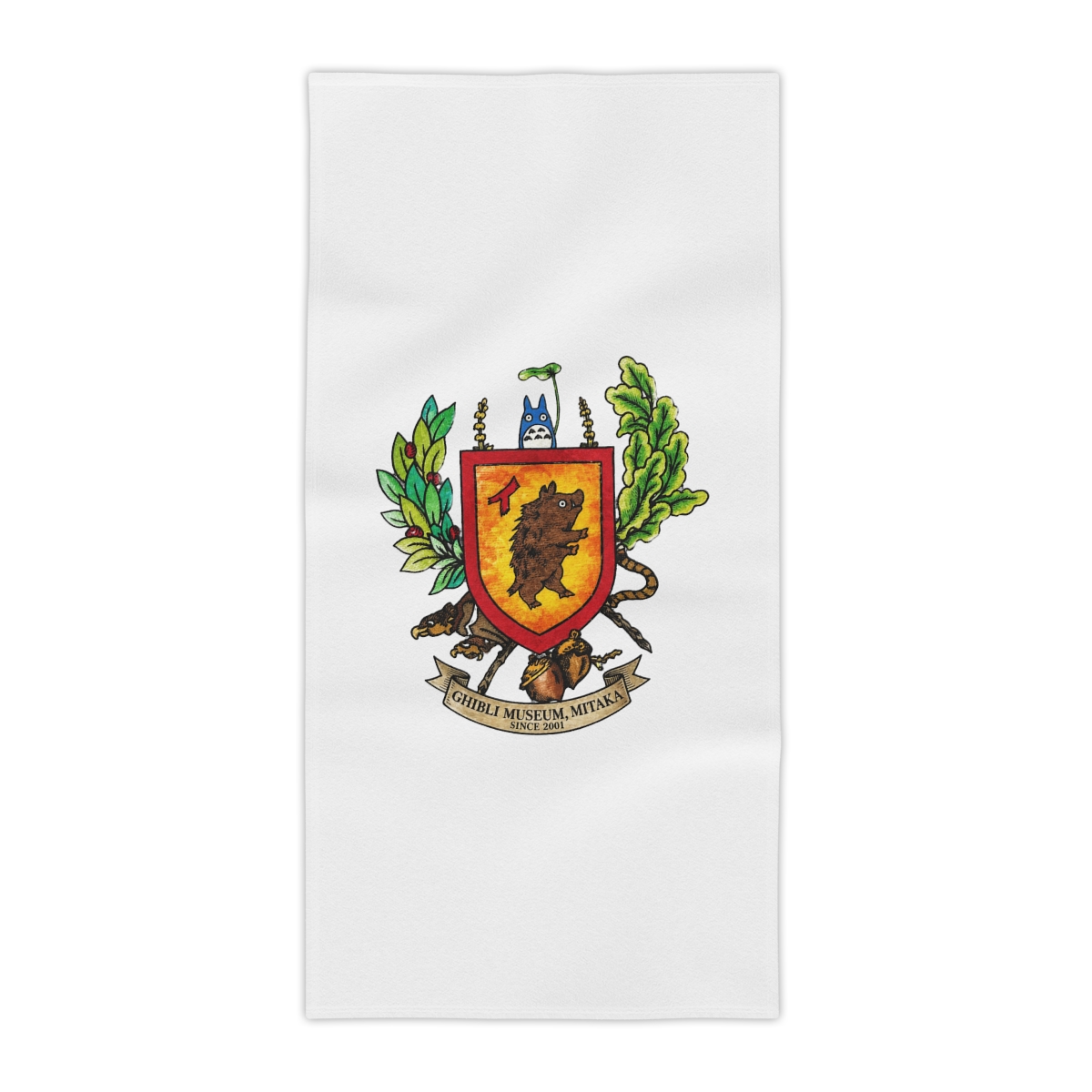 Ghibli Museum Mitaka Crest Towel - alternate angle 2, merchandise