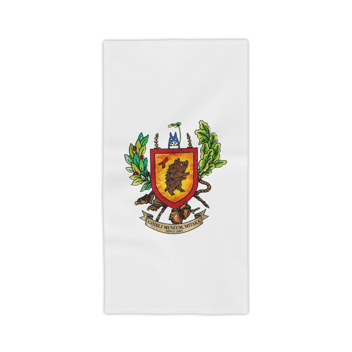Ghibli Museum Mitaka Crest Towel - alternate angle 1, merchandise