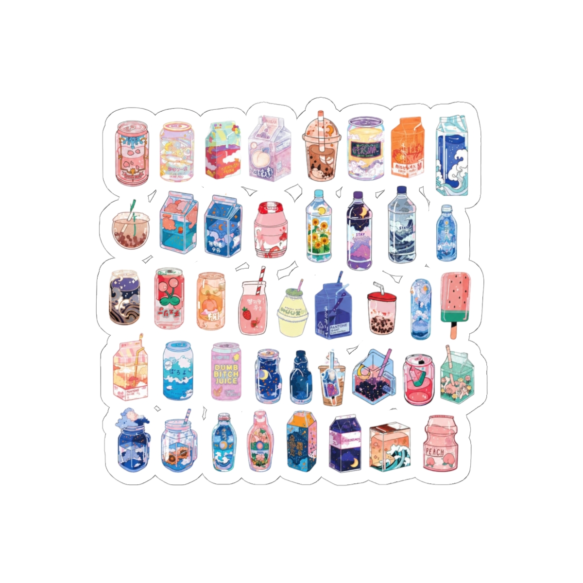 Studio Ghibli Style Lofi Drink Stickers