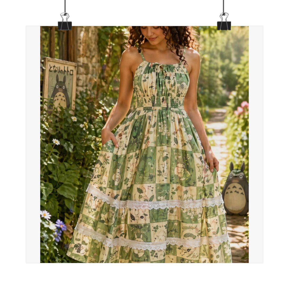 Studio Ghibli® My Neighbor Totoro Poster Midi Dress - alternate angle 2, merchandise