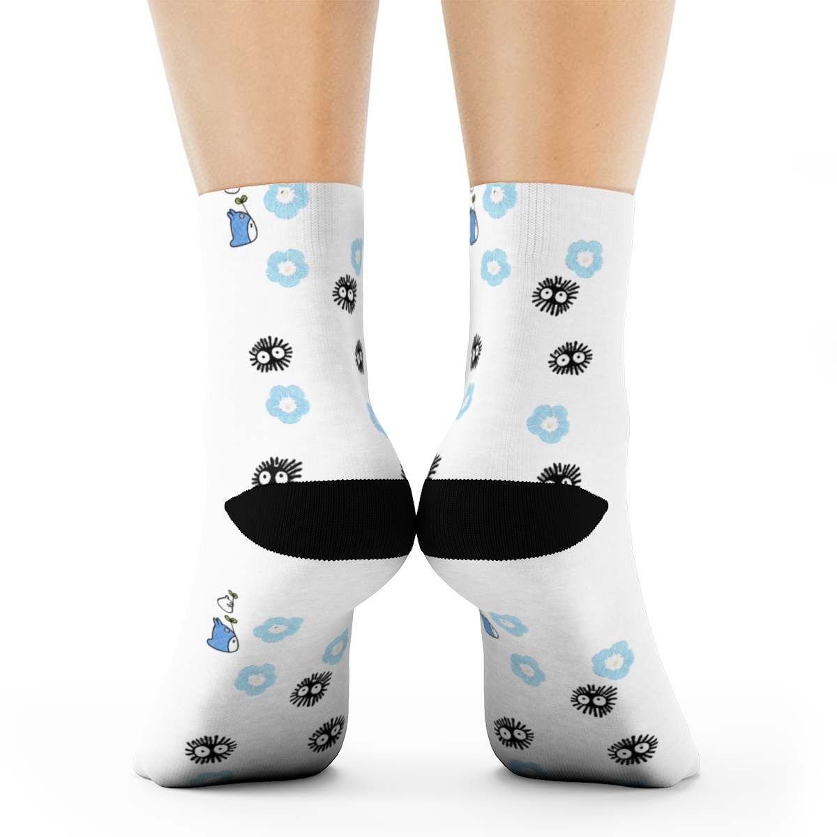 Studio Ghibli® My Neighbor Totoro Blue Flowers Crew Socks - Official accessories merchandise