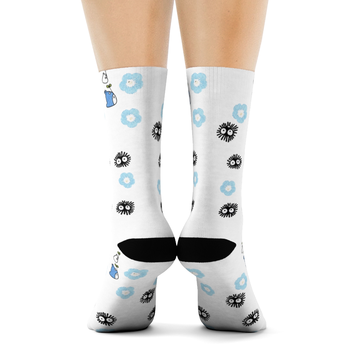 Studio Ghibli® My Neighbor Totoro Blue Flowers Crew Socks - alternate angle 2, merchandise