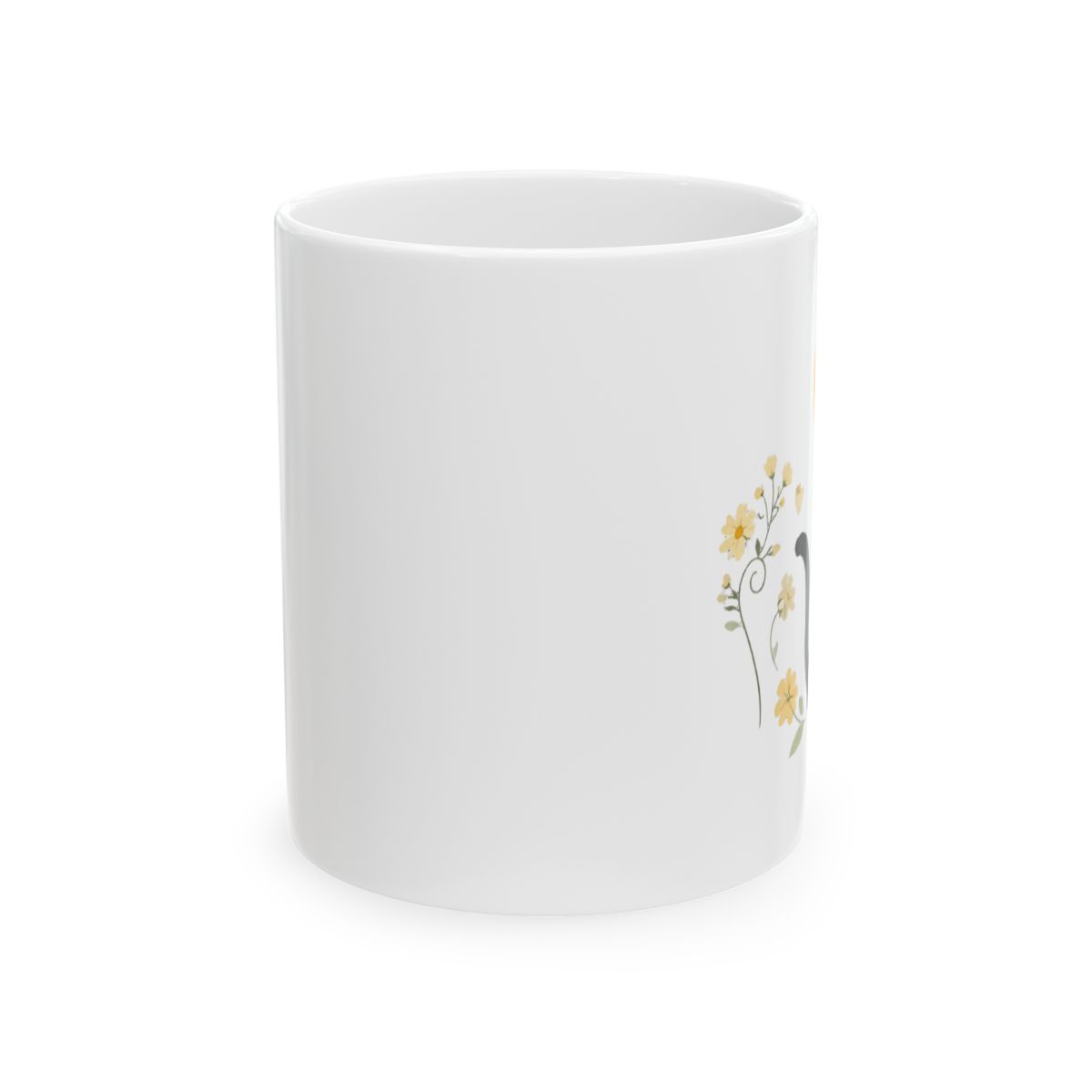 Studio Ghibli® Kiki's Delivery Service Jiji Flowers Glass Mug - alternate angle 1, merchandise