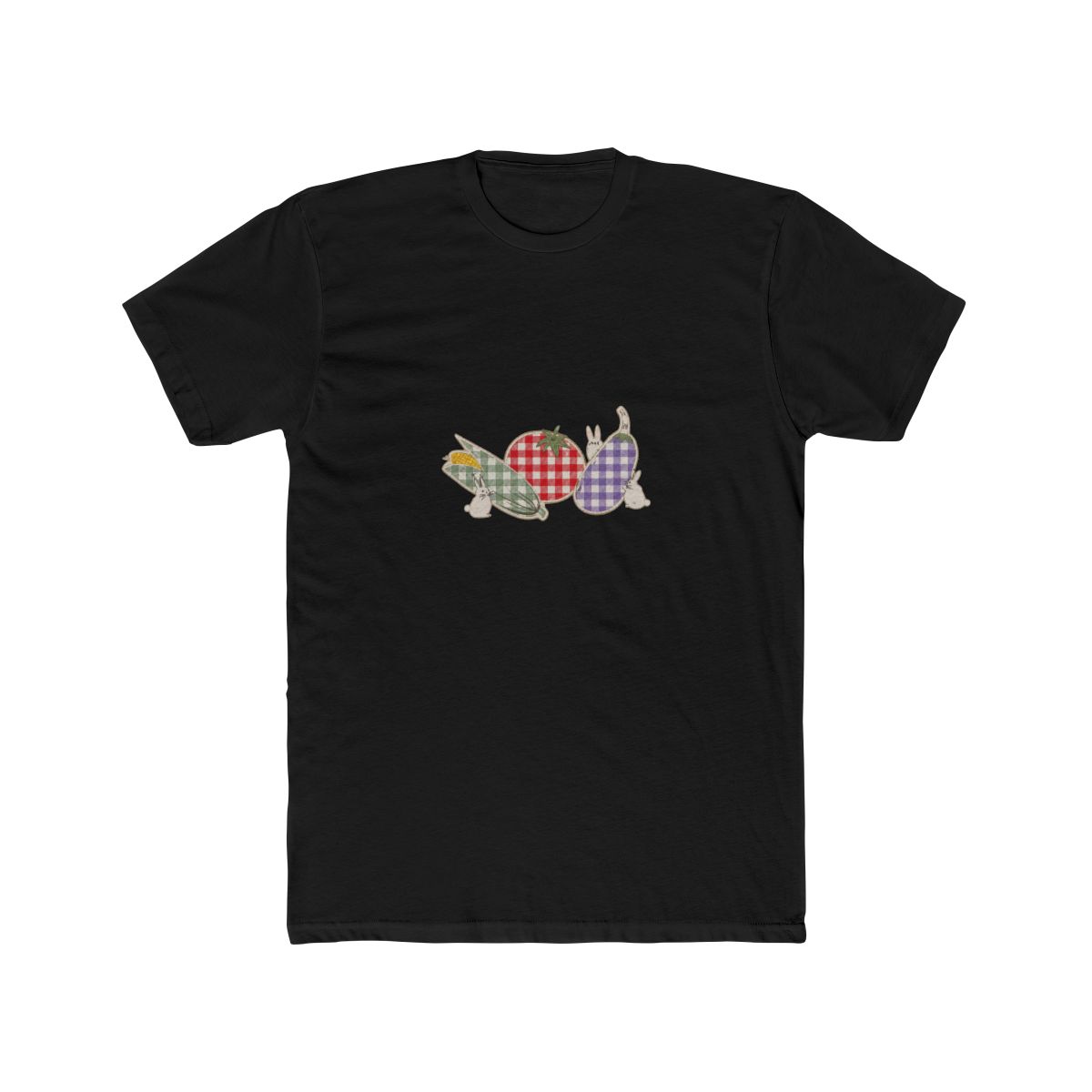 Studio Ghibli® My Neighbor Totoro Gingham Veggies Ribbed Cropped T Shirt - Official T-Shirts merchandise