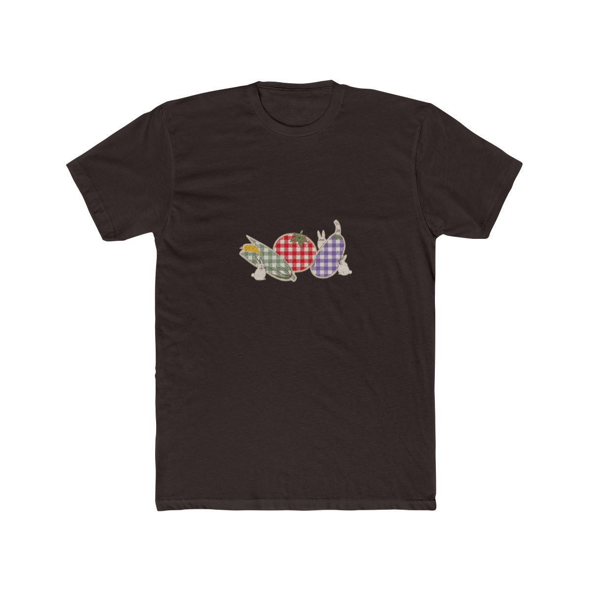 Studio Ghibli® My Neighbor Totoro Gingham Veggies Ribbed Cropped T Shirt - alternate angle 3, merchandise
