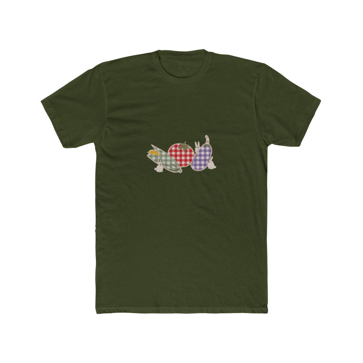 Studio Ghibli® My Neighbor Totoro Gingham Veggies Ribbed Cropped T Shirt - alternate angle 5, merchandise