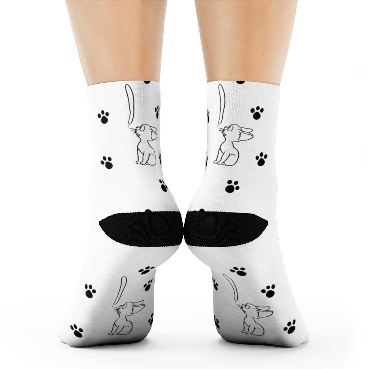 Studio Ghibli® Kiki's Delivery Service Jiji & Paw Prints Allover Print Crew Posters - Official Posters & Wall Art merchandise