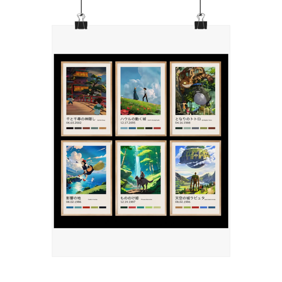 Studio Ghibli posters – Choose your print – Spirited Away, Totoro, Howl’s, Princess Mononoke, Kiki, Castle, Ghibli wall art - alternate angle 4, merchandise