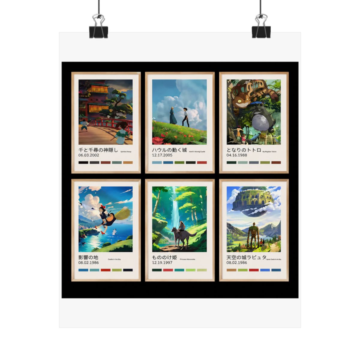 Studio Ghibli posters – Choose your print – Spirited Away, Totoro, Howl’s, Princess Mononoke, Kiki, Castle, Ghibli wall art - alternate angle 3, merchandise