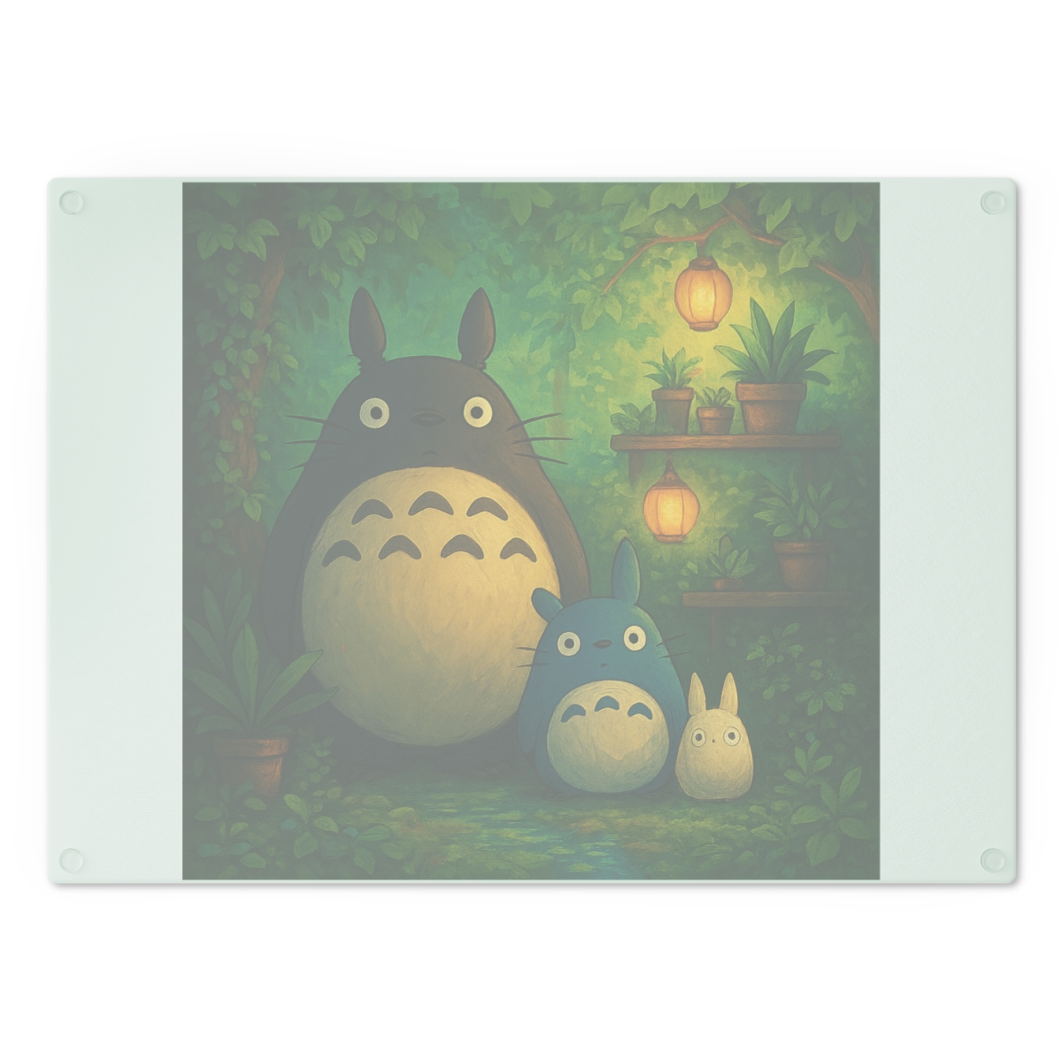 Totoro Forest Spirit Glass Cutting Board Studio Ghibli Kitchen Decor Gift - alternate angle 1, merchandise