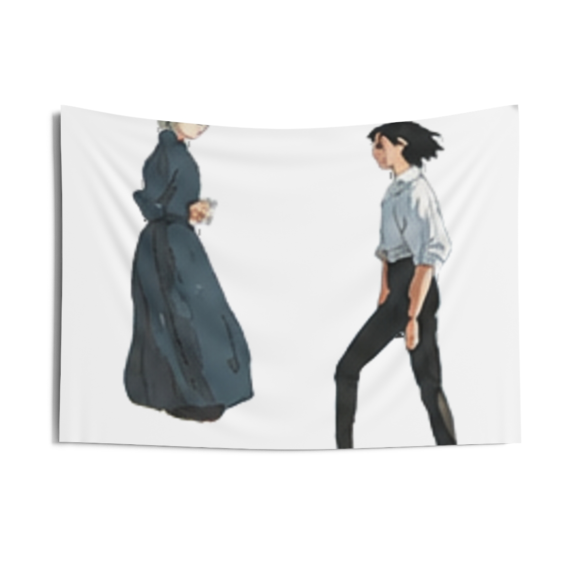 Ghibli Inspired Tapestry – Howl’s Moving Castle Aesthetic Wall Art – Woven Landscape Throw – Studio Ghibli Room Decor – Anime Gift - alternate angle 2, merchandise
